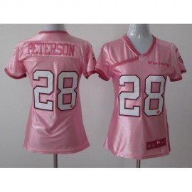 Nike Minnesota Vikings #28 Adrian Peterson New Pink Womens Be Luvd Stitched NFL Elite Jersey