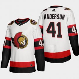 Ottawa Senators #41 Craig Anderson Mens Adidas 2020-21 Authentic Player Away Stitched NHL Jersey White
