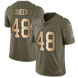 Nike Baltimore Ravens #48 Patrick Queen Olive/Gold Youth Stitched NFL Limited 2017 Salute To Service Jersey