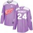 Adidas Detroit Red Wings #24 Bob Probert Purple Authentic Fights Cancer Stitched NHL Jersey