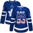 Adidas Toronto Maple Leafs #93 Doug Gilmour Blue Home Authentic USA Flag Womens Stitched NHL Jersey