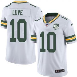 Nike Green Bay Packers #10 Jordan Love White Mens 100th Season Stitched NFL Vapor Untouchable Limited Jersey