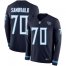 Nike Tennessee Titans #70 Ty Sambrailo Navy Blue Team Color Mens Stitched NFL Limited Therma Long Sleeve Jersey