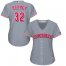 Cincinnati Reds #32 Matt Harvey Grey Road Womens Stitched MLB Jersey