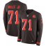 Nike Cleveland Browns #71 Jedrick Wills JR Brown Team Color Mens Stitched NFL Limited Therma Long Sleeve Jersey
