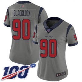 Nike Houston Texans #90 Ross Blacklock Gray Womens Stitched NFL Limited Inverted Legend 100th Season Jersey