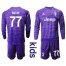 Juventus #77 Buffon Purple Goalkeeper Long Sleeves Kid Soccer Club Jersey