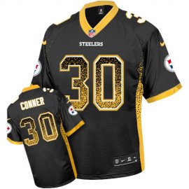 Nike Pittsburgh Steelers #30 James Conner Black Team Color Youth Stitched NFL Elite Drift Fashion Jersey
