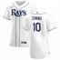 Tampa Bay Rays #10 Mike Zunino Mens Nike White Home 2020 Authentic Player MLB Jersey