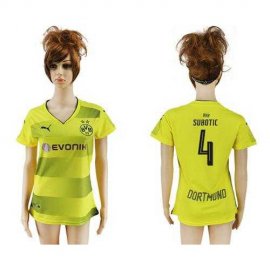 Womens Dortmund #4 Subotic Home Soccer Club Jersey