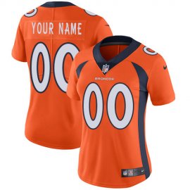 Nike Denver Broncos Customized Orange Team Color Stitched Vapor Untouchable Limited Womens NFL Jersey