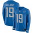 Nike Detroit Lions #19 Kenny Golladay Blue Team Color Mens Stitched NFL Limited Therma Long Sleeve Jersey