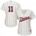 Minnesota Twins #11 Jorge Polanco Cream Strip Alternate Womens Stitched MLB Jersey
