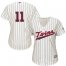 Minnesota Twins #11 Jorge Polanco Cream Strip Alternate Womens Stitched MLB Jersey