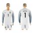 Brazil #1 Alisson White Goalkeeper Long Sleeves Soccer Country Jersey