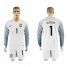 Brazil #1 Alisson White Goalkeeper Long Sleeves Soccer Country Jersey