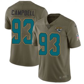 Nike Jacksonville Jaguars #93 Calais Campbell Olive Mens Stitched NFL Limited 2017 Salute to Service Jersey