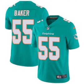 Nike Miami Dolphins #55 Jerome Baker Aqua Green Team Color Mens Stitched NFL Vapor Untouchable Limited Jersey
