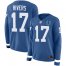 Nike Indianapolis Colts #17 Philip Rivers Royal Blue Team Color Womens Stitched NFL Limited Therma Long Sleeve Jersey