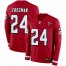 Nike Atlanta Falcons #24 Devonta Freeman Red Team Color Mens Stitched NFL Limited Therma Long Sleeve Jersey