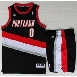 Portland Trail Blazers 0 Damian Lillard Black Revolution 30 Swingman NBA Jersey Short Suits Cheap
