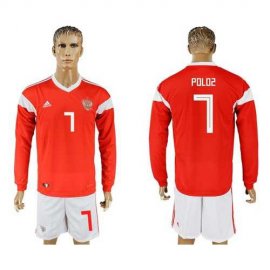 Russia #7 Poloz Red Home Long Sleeves Soccer Country Jersey