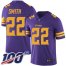 Nike Minnesota Vikings #22 Harrison Smith Purple Mens Stitched NFL Limited Rush 100th Season Jersey