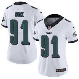Nike Philadelphia Eagles #91 Fletcher Cox White Womens Stitched NFL Vapor Untouchable Limited Jersey