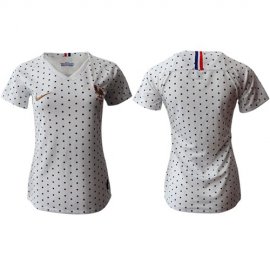 Womens France Blank Away Soccer Country Jersey