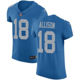 Nike Detroit Lions #18 Geronimo Allison Blue Throwback Mens Stitched NFL Vapor Untouchable Elite Jersey