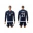 Argentina #21 Pastore Away Long Sleeves Soccer Country Jersey