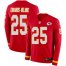 Nike Kansas City Chiefs #25 Clyde Edwards-Helaire Red Team Color Youth Stitched NFL Limited Therma Long Sleeve Jersey