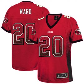 Nike San Francisco 49ers #20 Jimmie Ward Red Team Color Womens Stitched NFL Elite Drift Fashion Jersey