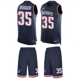 Nike New England Patriots #35 Kyle Dugger Navy Blue Team Color Mens Stitched NFL Limited Tank Top Suit Jersey