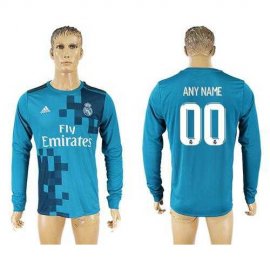 Real Madrid Personalized Sec Away Long Sleeves Soccer Club Jersey