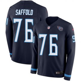 Nike Tennessee Titans #76 Rodger Saffold Navy Blue Team Color Mens Stitched NFL Limited Therma Long Sleeve Jersey
