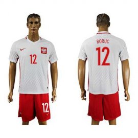 Poland #12 Boruc Home Soccer Country Jersey