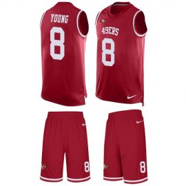 Nike San Francisco 49ers #8 Steve Young Red Team Color Mens Stitched NFL Limited Tank Top Suit Jersey