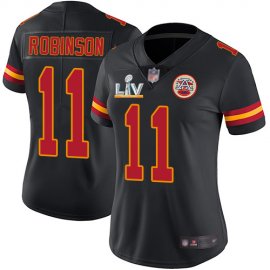 Nike Kansas City Chiefs #11 Demarcus Robinson Black Womens Super Bowl LV Bound Stitched NFL Limited Rush Jersey