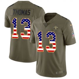 Nike New Orleans Saints #13 Michael Thomas Olive/USA Flag Youth Stitched NFL Limited 2017 Salute to Service Jersey
