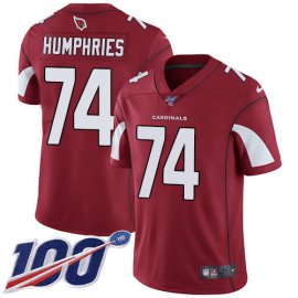 Nike Arizona Cardinals #74 D.J. Humphries Red Team Color Mens Stitched NFL 100th Season Vapor Limited Jersey