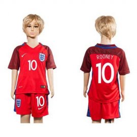 England #10 Rooney Away Kid Soccer Country Jersey