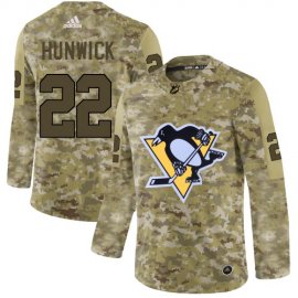 Adidas Pittsburgh Penguins #22 Matt Hunwick Camo Authentic Stitched NHL Jersey