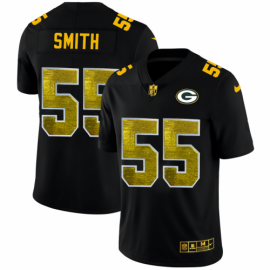 Green Bay Packers #55 ZaDarius Smith Mens Black Nike Golden Sequin Vapor Limited NFL Jersey