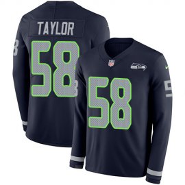 Nike Seattle Seahawks #58 Darrell Taylor Steel Blue Team Color Youth Stitched NFL Limited Therma Long Sleeve Jersey