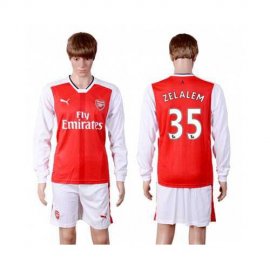 Arsenal #35 Zelalem Red Home Long Sleeves Soccer Club Jersey