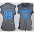 Cheap Women Oklahoma City Thunder 35 Kevin Durant Grey Static Fashion Swingman NBA Jersey