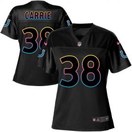 Nike Indianapolis Colts #38 T.J. Carrie Black Womens NFL Fashion Game Jersey
