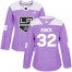 Adidas Los Angeles Kings #32 Jonathan Quick Purple Authentic Fights Cancer Womens Stitched NHL Jersey
