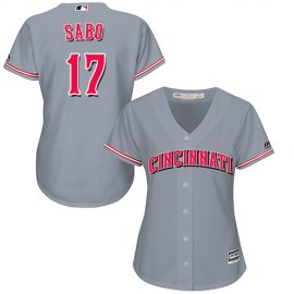Cincinnati Reds #17 Chris Sabo Grey Road Womens Stitched MLB Jersey